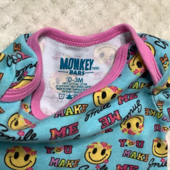 Monkey Bars You Make Me Smile Bodysuit 0 to 3 months 0-3M - Picture 2 of 3